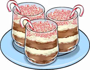 Brownie peppermint trifles