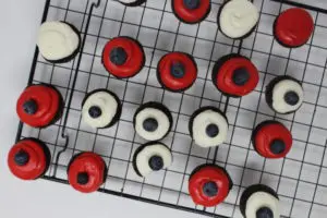 Red white and blue cupcakes