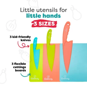 6 Piece Kids Cutting Board and Knife Set