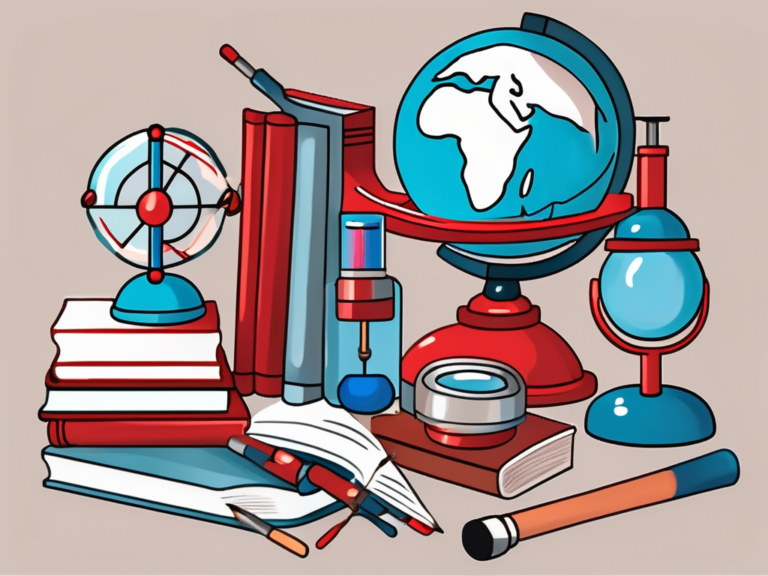 Various educational tools such as a globe