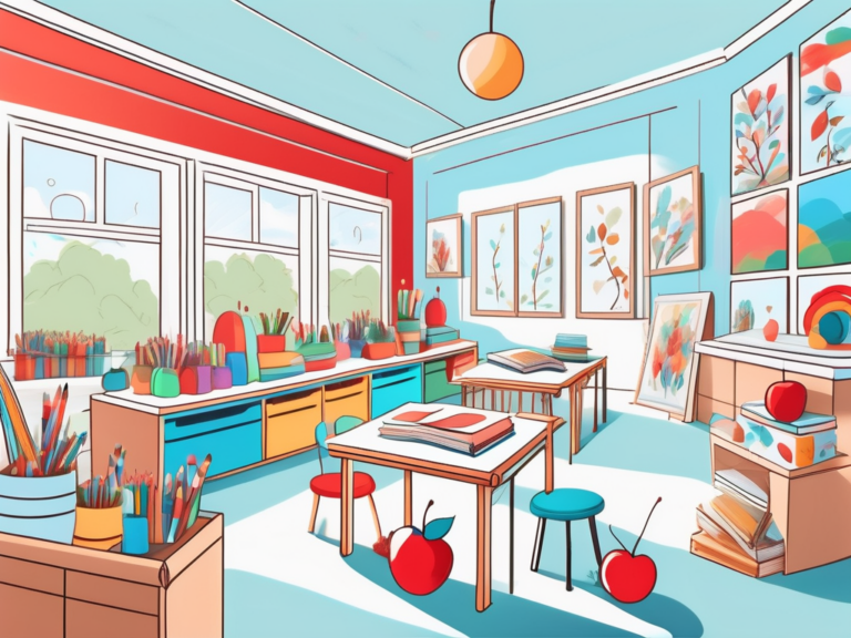 A vibrant classroom setting filled with educational toys