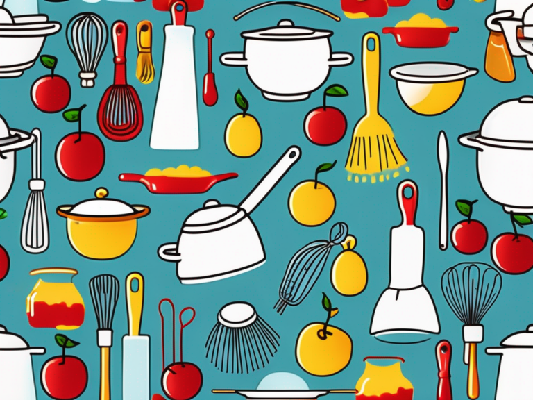 A colorful assortment of kids chef kit tools