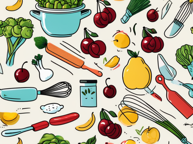 A vibrant mix of veggies and fruits make up a tasteful seamless pattern. Perfect for kids with the Best Little Chef Subscription Box!