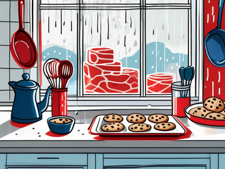 A kids baking set during a rainy day