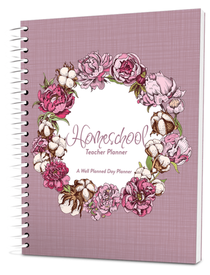 Well Planned Day: Homeschool Planner - Apple Blossom Portrait (3-4 Students)